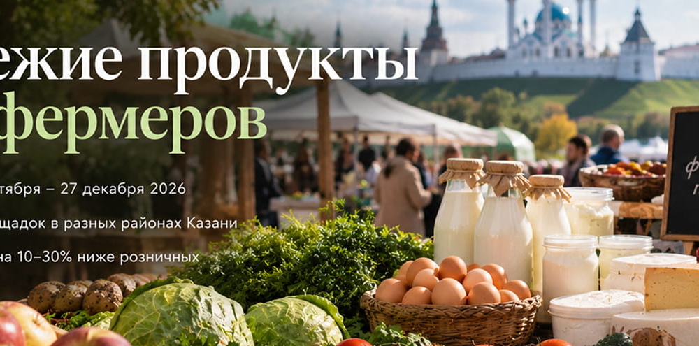 Сельхозярмарки в Казани: свежие продукты от фермеров по доступным ценам